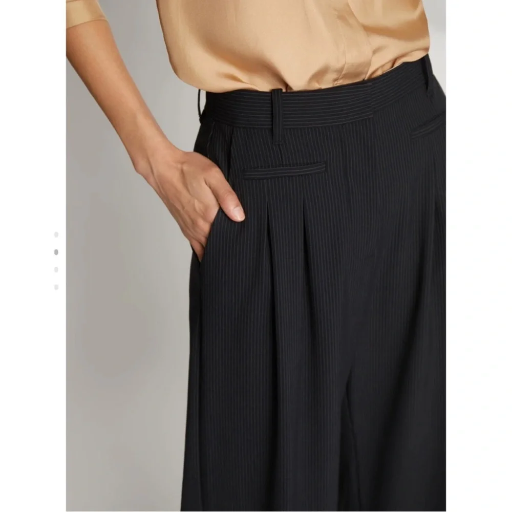 NWT Munthe Stormy pants pinstripe trousers black white size 34 US 4